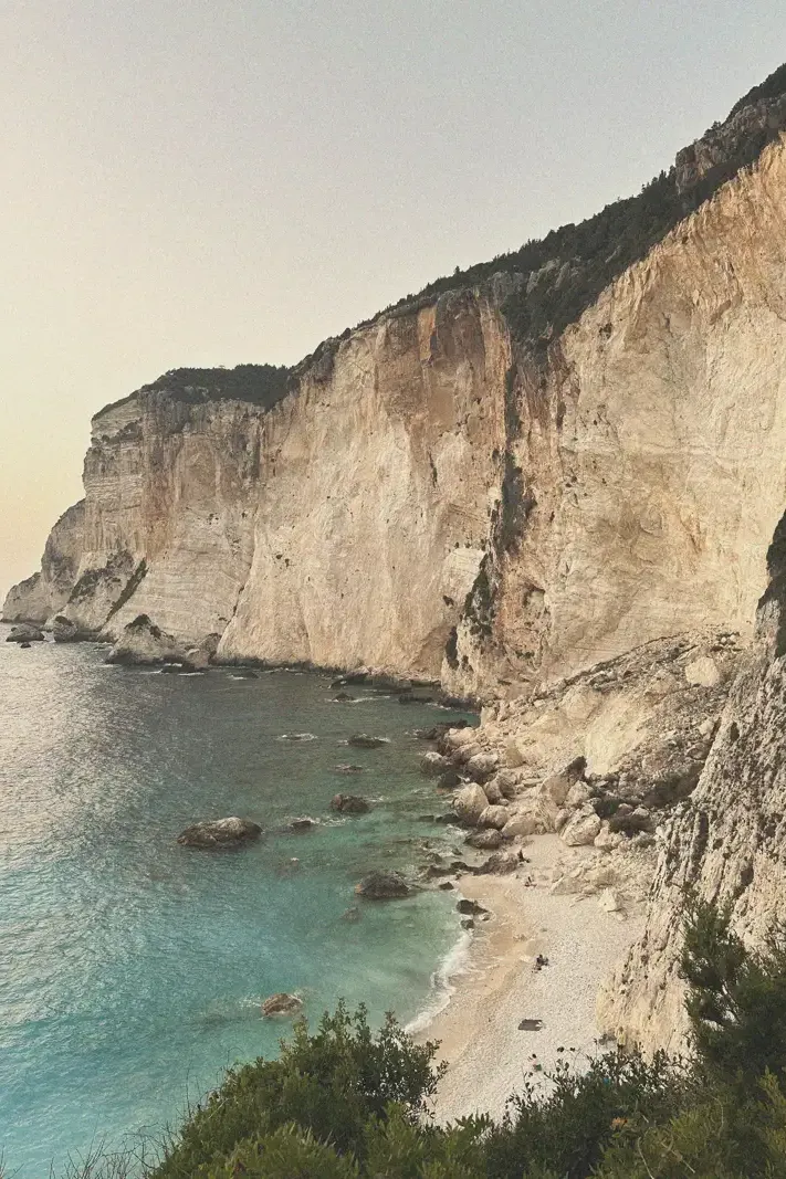 View of the Erimitis Beach cliff in Paxos