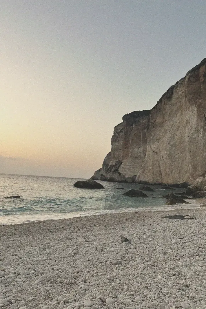 Beautiful sunset on Erimitis Beach, Paxos